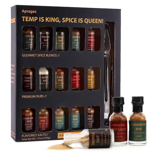 Grilling Seasoning Gift Set-15 Pack Unique Spices and Seasonings Sets for Men,