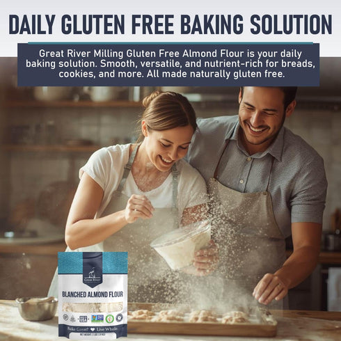 2 Lb Great River Milling Blanched Almond Flour | Finely Ground Gluten Free Baking Alternative | Made from Whole