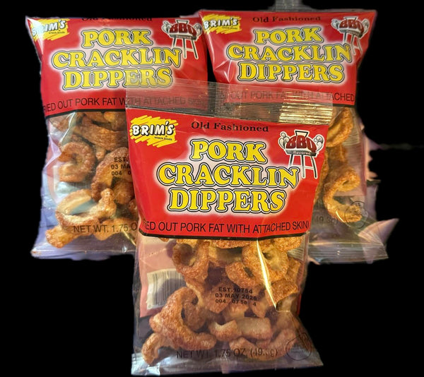 Generic BRIM Pork Cracklin Dippers, Fried Pork Fat with Attached Skin, Chew, 80