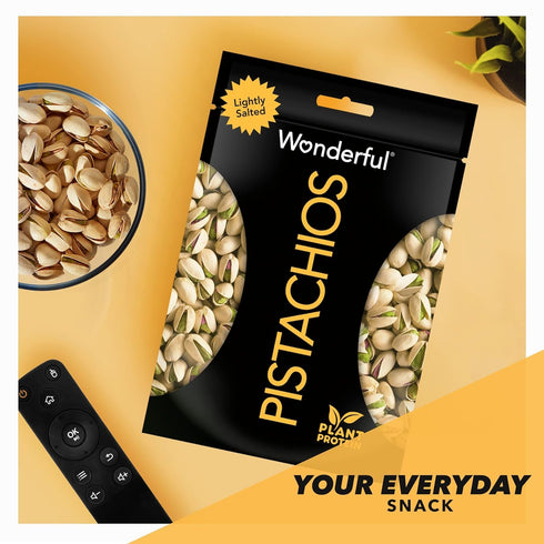 Wonderful Pistachios In Shell, Lightly Salted Nuts, 16 Ounce Resealable Bag, Healthy Protein Snack