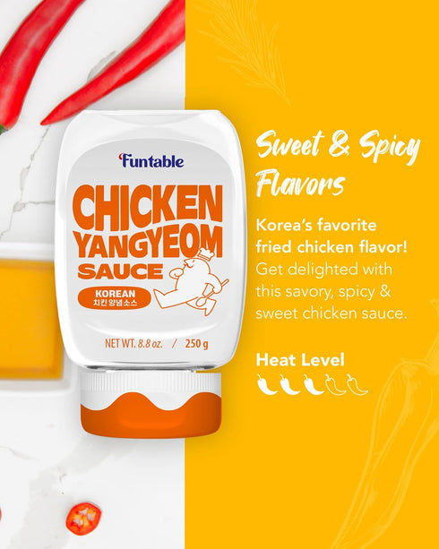 (8.8 oz, 250g) Funtable Delicious Korean Chicken Sauce (Halal) - Authentic Korean Flavor, Sticky & Tangy Sauce. Ideal