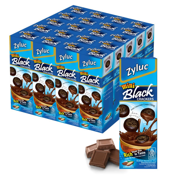 Zyluc Mini Black Crackers Chocolate Snack with Real Cocoa Powder (4.1%) Portable