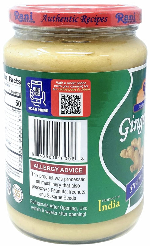 26.5oz (750g) Rani Ginger Garlic Cooking Paste Glass Jar ~ Vegan | Gluten Free | NON-GMO | No Colors | Indian Origin