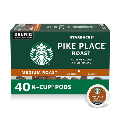 Starbucks K-Cup Coffee Pods, Medium Roast Hot or Iced Coffee, Pike Place