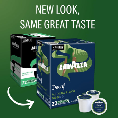 88-Count (4 Packs 22) Lavazza Decaf, Single-Serve Keurig K-Cup Pods, Medium Roast Coffee, Box