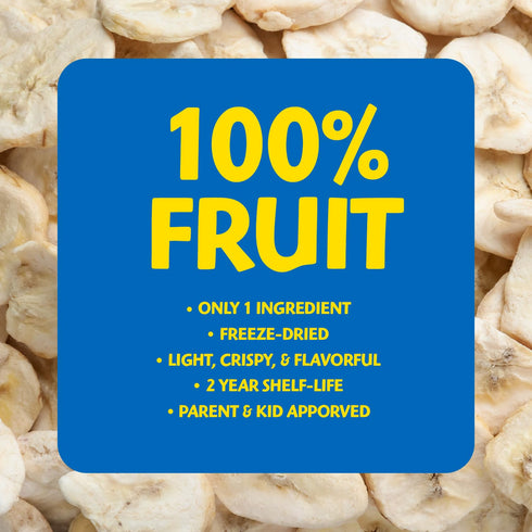0.59 Oz (Pack 24), 100% Brothers All Natural Freeze Dried Fruit Crisps, Banana, of Made with Fruit, Gluten Free, Soy