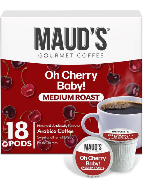 Maud's Cherry Flavored Coffee Pods, 18 ct, Medium Roast Flavored Coffee in