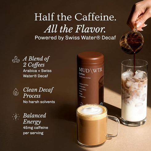 30 MUDWTR Real Arabica Mushroom Coffee With Adaptogens | Superfood Blend for Focus, Gut Health & Energy | Alternative