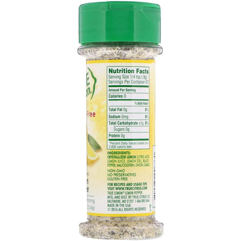 True Lemon Pepper Seasoning, 2 Pack - Natural Ingredients, No Salt, No Gluten