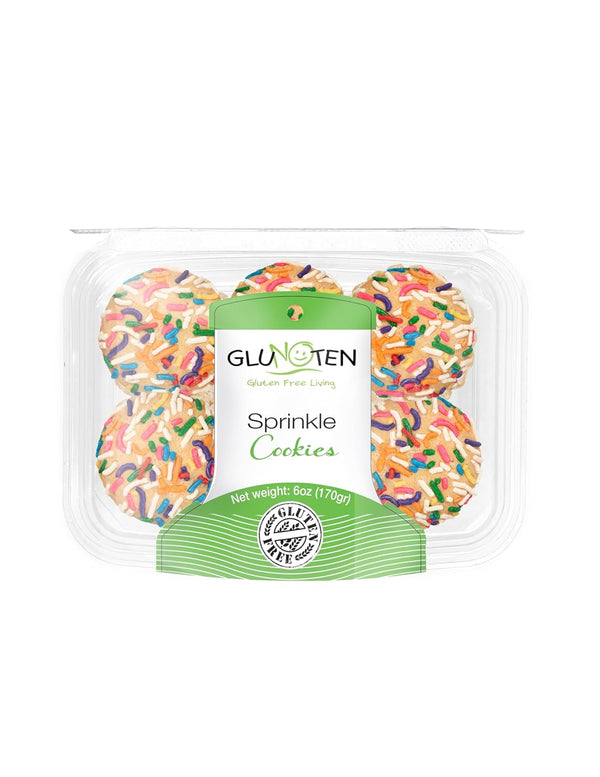 GLUNOTEN Gluten Free Sprinkle Cookies (Kosher, Dairy Free, Nut Free)