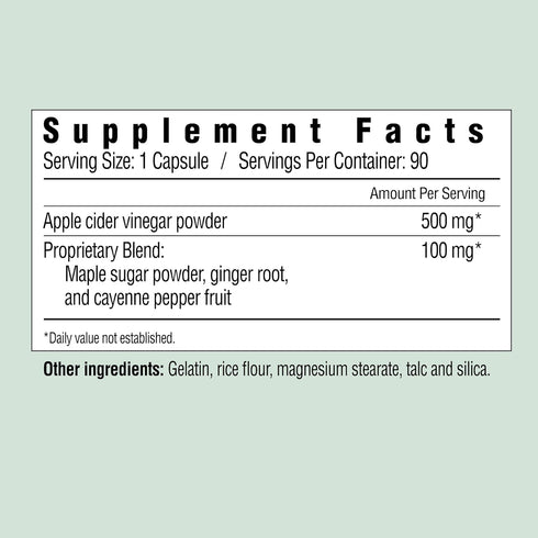 Country 90 Count, 90 Farms Apple Cider Vinegar Capsules, with Ginger, Cayenne and Maple, Helps Aid Digestion, Supports