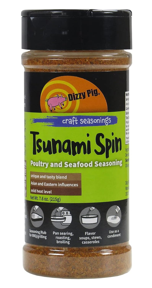 Dizzy Pig Tsunami Spin Asian Fusion Seasoning Rub, 8oz Shaker