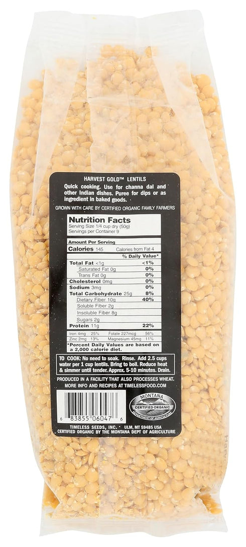 Timeless Natural Food 16 OZ TIMELESS Harvest Gold Lentils