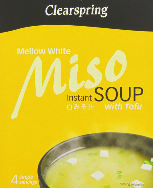 Clearspring Organic White Miso Instant Soup with Tofu (4 per pack - 40g)