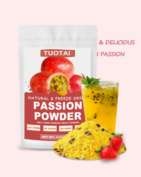 TUOTAI 4 Freeze Dried Passion Fruit Powder, Ounces, Passion Fruit Powder for Cake, Drinks and Baking Food