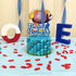 Glorymoment Birthday Fishing Cake Toppers, Glitter Blue Bobber Double Sided Cake Topper for Fisherman Party Supplies