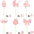 48 Pieces Baby Shower Cupcake Toppers for Girls, Glitter Pink Baby Girl Food Picks