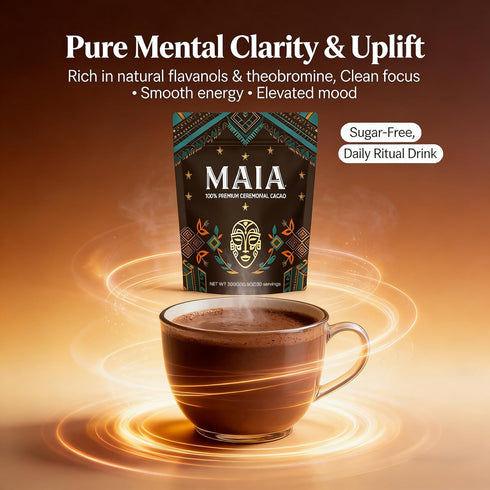 Wdvpue 100% Maia Ceremonial Cacao - Pure Natural, Enhanced with Flavanol, Theobromine, Magnesium & Natural Flavonoids
