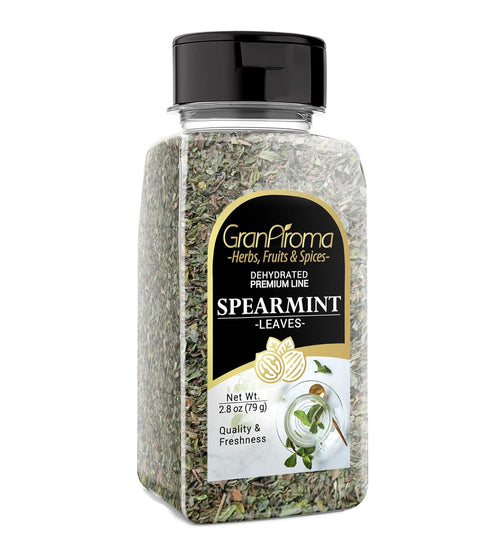 GranAroma Dried Spearmint Leaves, 2.8 oz, Refreshing & Aromatic, Drinks & Teas,