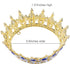 Rhinestone Cake Topper Crown - Fancy Party Cake Decoration for Princess and Prince (Gold-Blue)