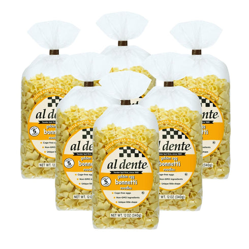 Al Dente Golden Egg Bonnetti All-Natural, Hand-Crafted Egg Pasta. Delicious and Versatile