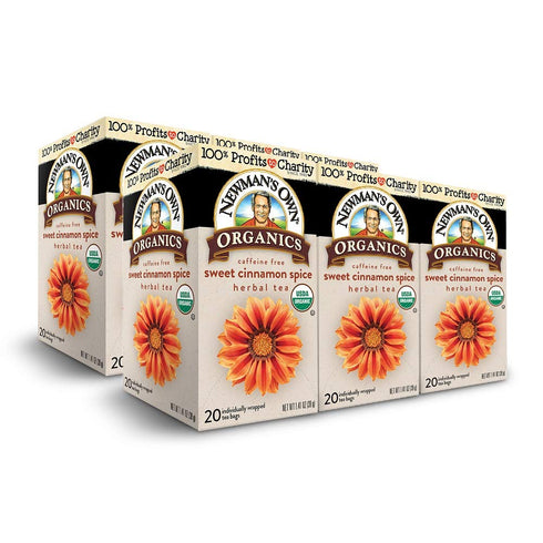 Newman's Own Organics Sweet Cinnamon Spice Herbal Tea, USDA Certified Organic and