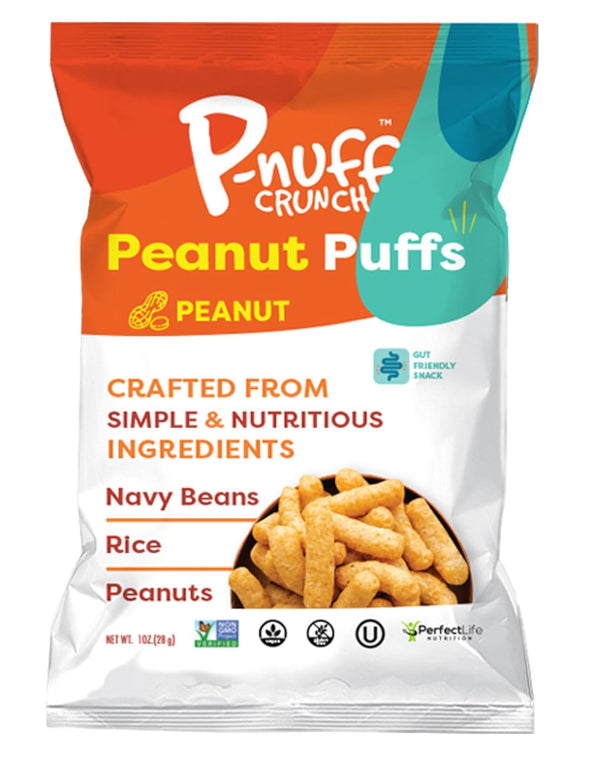 Pnuff Crunch Peanut Butter Puffs - Healthy Snacks, Low Calorie Snacks, Gluten