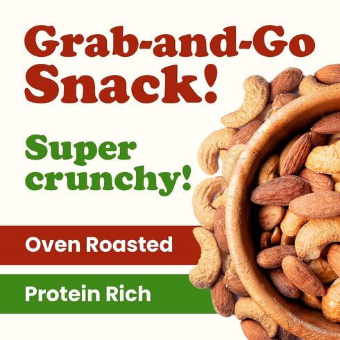8 Food to Live - Dry Roasted Almonds and Cashews Mix, Ounces Unsalted Oven Roasted Nuts, Protein Rich Trail Mix