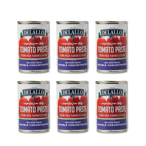DeLallo Imported Italian Tomato Paste, Made with Only 100% Vine-Ripened Tomatoes, Super