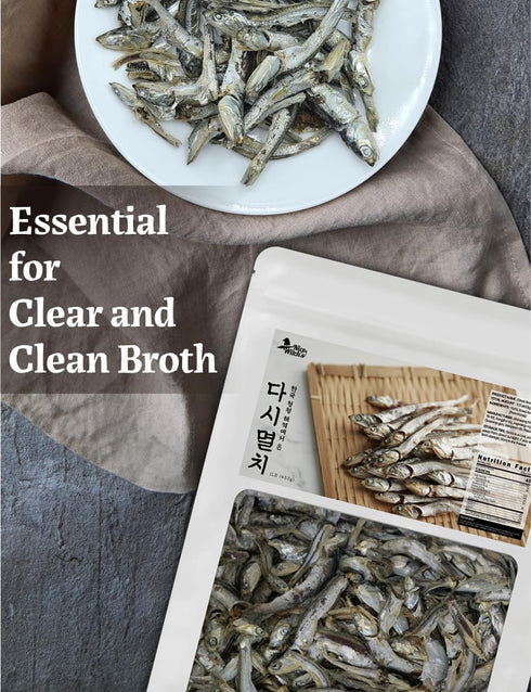 1 lb (454g) NICE WITCHS Korean Soup Anchovy, Dried Anchovies for Broth & Stock, Rich Umami Flavor