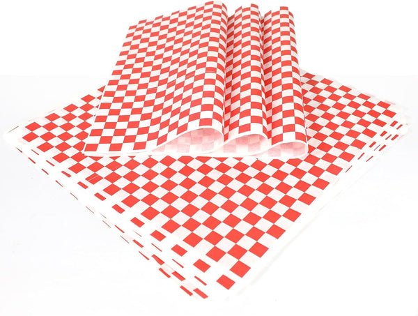 1000 Sheets 12''x12'' Checkered Wax Deli Paper Sheets, Checkered Dry Waxed Deli