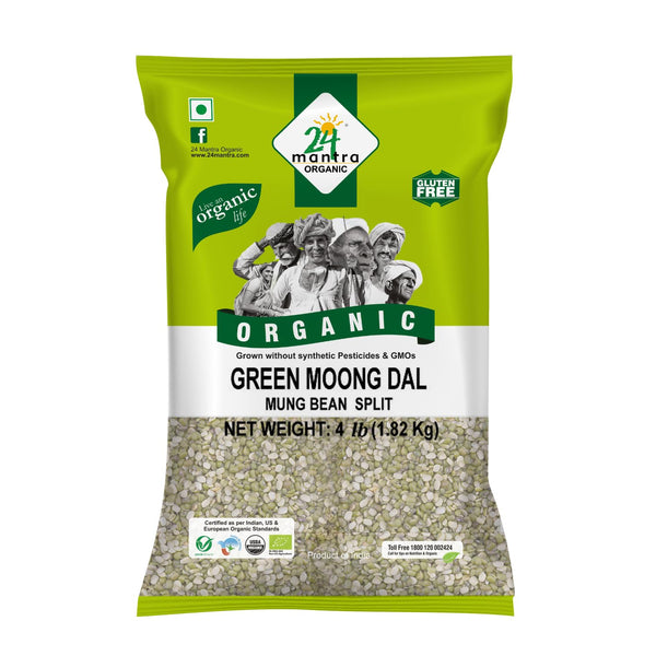 24 Mantra Organic Organic Green Moong Split (Chilka) 4LB