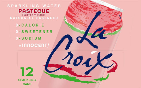 12 Pack, 12 Oz La Croix, Watermelon Sparkling Water, Fl
