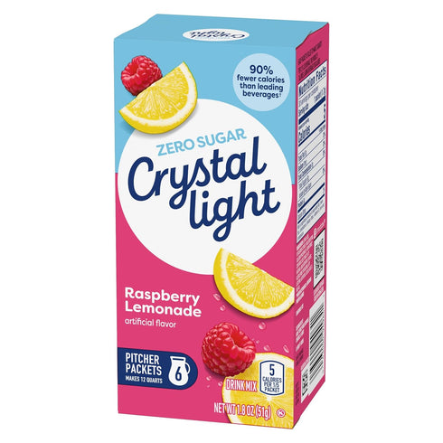 12-Quart 1.8-Ounce (Pack 7) Crystal Light Raspberry Lemonade Drink Mix, Box