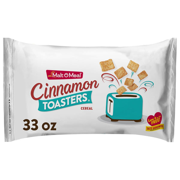 Malt-O-Meal Cinnamon Toasters Breakfast Cereal, Oven-Puffed Cinnamon Cereal Squares, Large Cereal for