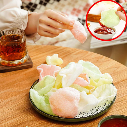 ZCFIKJ Chips,17.6 Oz/500g Shrimp chips Uncooked Prawn Flavor Prawn Crackers Snacks Quick Frying,Crispy Delicious Asian
