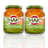 Hak Green Peas with Carrots in Glass Jar by (Netherlands) 12.3oz each -2Pack
