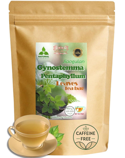 Hida Beauty Premium Pure Jiaogulan Gynostemma Pentaphyllum Teabags - 30 Count Dried Loose Leaf