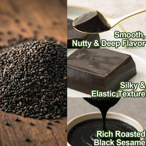 Store (3 Packs) TOFU MOCHI PUDDING Japanese Black Sesame Dessert | Zen-Inspired Plant-Based Sweet | Smooth, Nutty