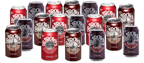 JDS Toy Store Dr. Browns Soda (18 Pack): 6 Black Cherry, 6 Root Beer, 6