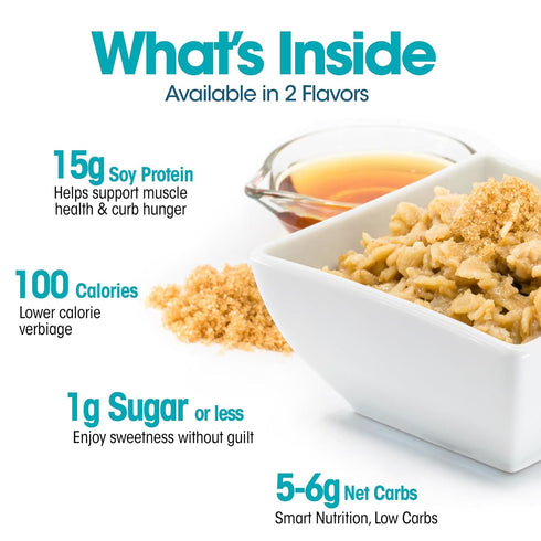 (7ct) Wonderslim Instant Protein Oatmeal, Apple & Cinnamon, Gluten Free, Low Carb