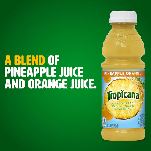 15.2 15.2 Oz (Pack 12) Tropicana Juice Drink, Bottles, Pineapple Orange
