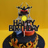 LINGBOOM Drummer Drum kit Happy Birthday Cake Topper Black Glitter Musical Music Notes Cake Decorations Music Player