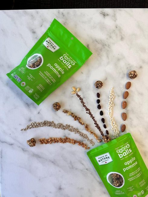 100g (Pack 6) Taste of Nature Nut & Seed Snack Balls - All Organic, Gluten-Free & Non-GMO - Vegan-Friendly Nutritious