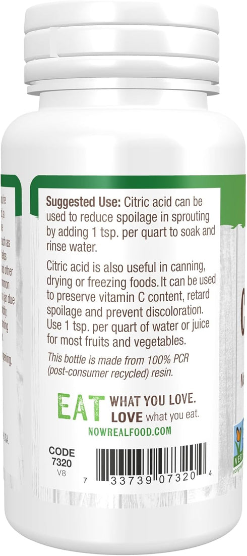 NOW Foods Citric Acid, Sprouting Aid, Great Substitute for Salt, 4-Ounces