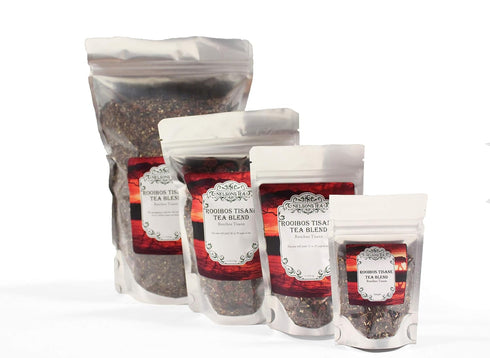 0.4 Oz Nelson's Tea Cherry Almond Rooibos Loose Leaf Tea: Blend of Green and Red Rooibos, Chopped Almonds