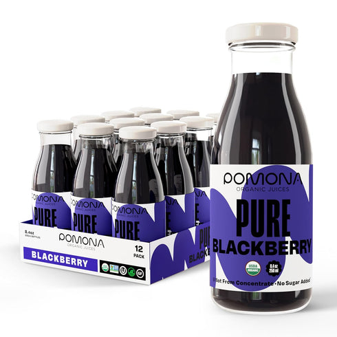 Pomona Organic Blackberry Juice (Pack Of 12), Cold Pressed USDA Organic Juices,