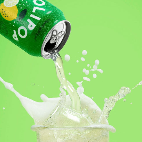 12 oz (4 OLIPOP Prebiotic Soda Pop, Lemon Lime, Prebiotics, Botanicals, Plant Fiber, fl Cans)