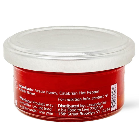 70gr (Pack 1) Food To Live Calabrian Hot Pepper Acacia Honey, Artisan Italian Spicy Honey Infused with Fiery Calabrian