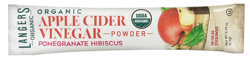 Pack 20, 1 (Pack 1) Langer's Organic Apple Cider Vinegar Powder Sticks, Pomegranate Hibiscus, Of Ounce